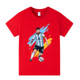 Lionel Messi Fotbolls T-shirt för Barn - Argetina Footballdinho