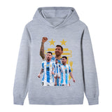 Messi Fotbolls Hoodie för Barn - Argetina Footballdinho