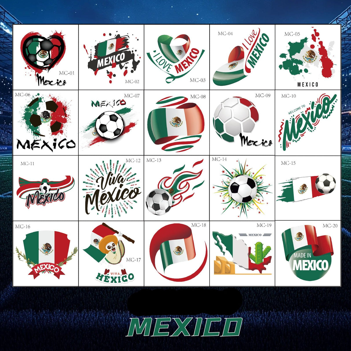 Fotbolls Klistermärken - Mexiko Footballdinho