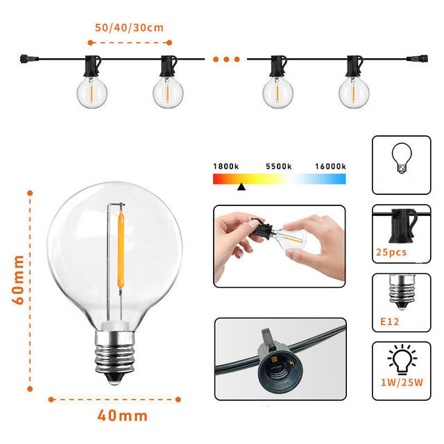 Elegant Solar Glödlampor Ljussträng Carvallo