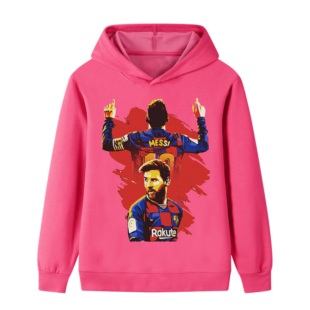 Lionel Messi Fotbolls Hoodie för Barn - Barcelona Footballdinho