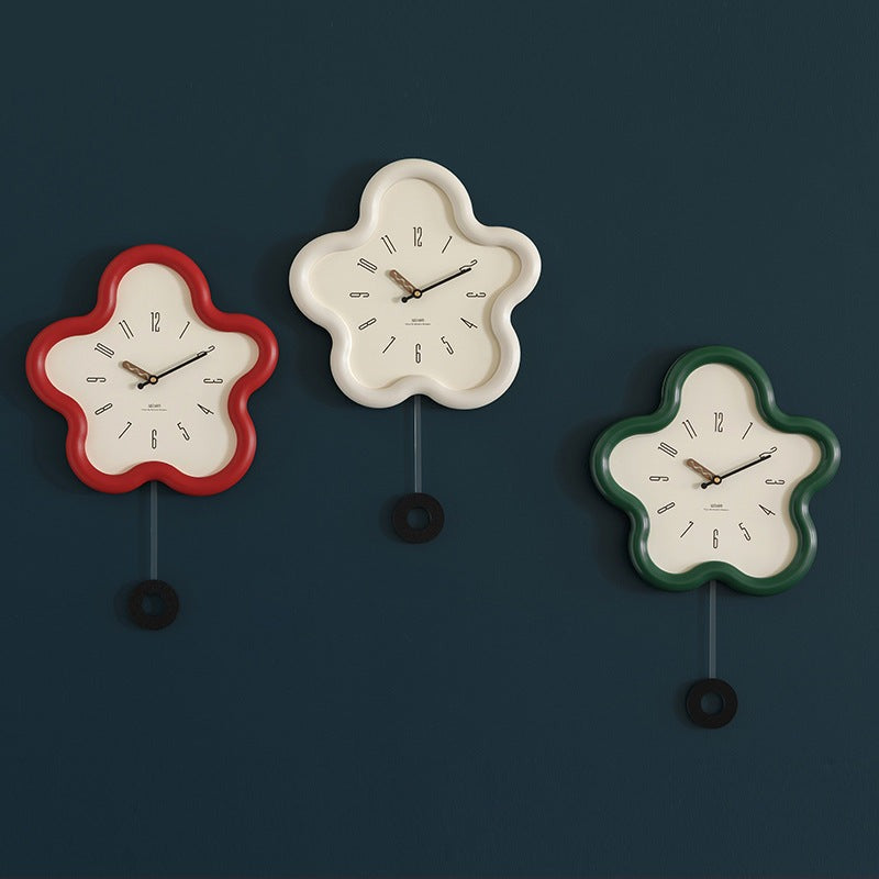3D blommig pendelklocka - tyst rörelse, perfekt för sovrumsinredning Carvallo