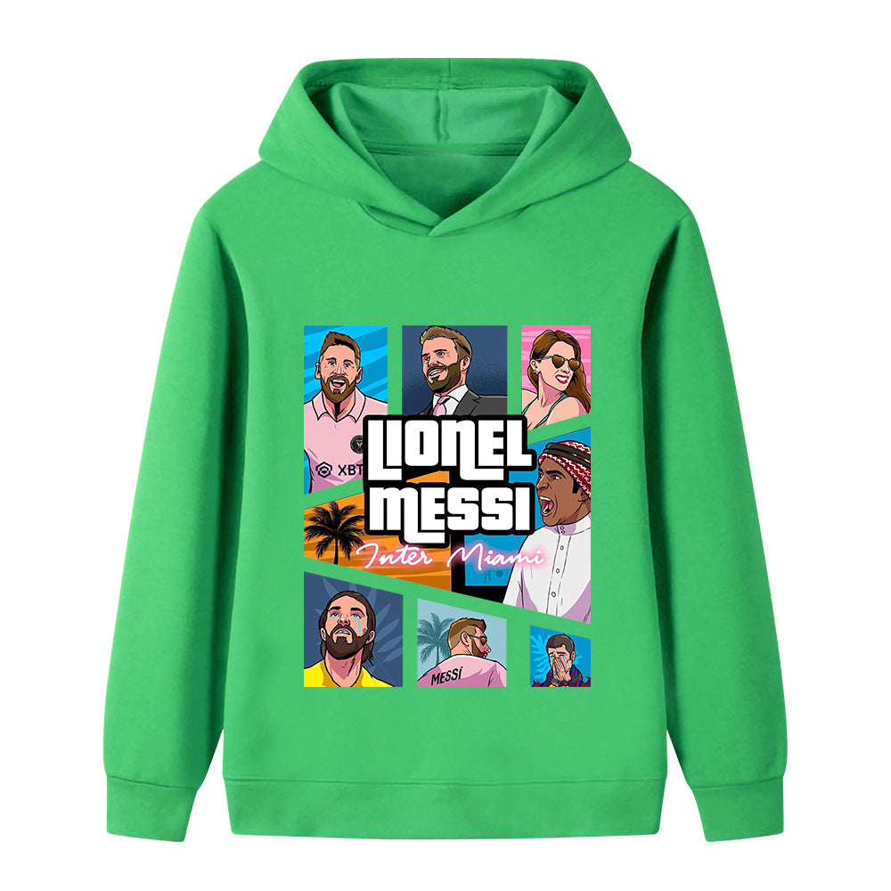 Messi Fotbolls Hoodie för Barn - Sportig Footballdinho