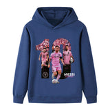 Lionel Messi Fotbolls Hoodie för Barn - Miami Footballdinho