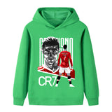 Cristiano Ronaldo Fotbolls Hoodie för Barn - Manchester United - Style Footballdinho