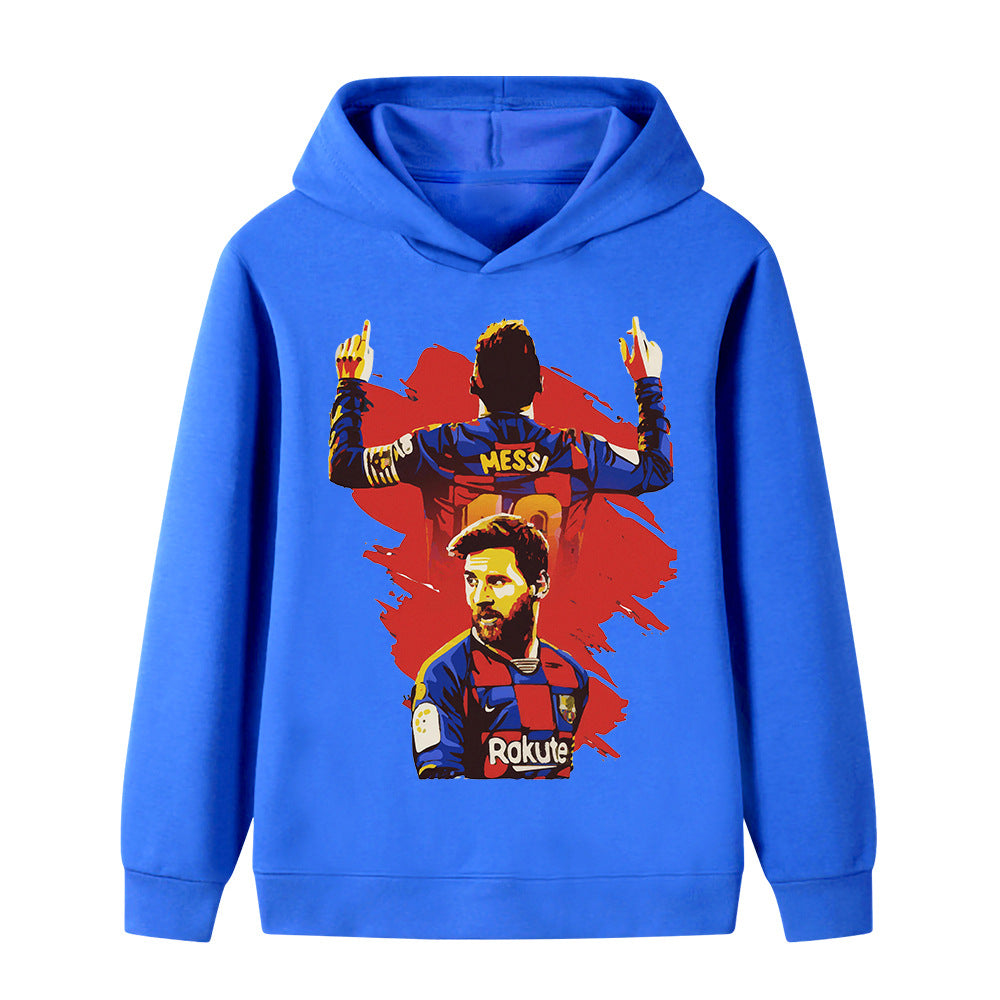 Lionel Messi Fotbolls Hoodie för Barn - Barcelona Footballdinho