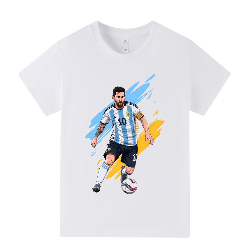 Lionel Messi Fotbolls T-shirt för Barn - Argetina Footballdinho