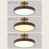 Taklampa med trä och LED Semiflush Carvallo