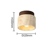 LumiStone - Wabi Sabi Gul Marmorerad Japansk Taklampa Carvallo