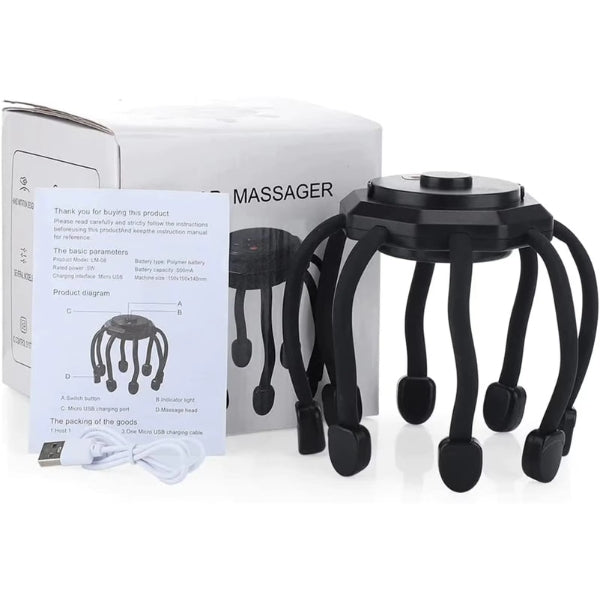 OctoRelief elektrisk hårbottenmassageapparat – 360° lugnande huvudmassage MILA Sverige