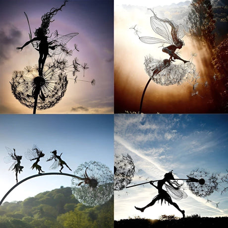 Metall-Dandeljon – Dekorativ, Filigran Fe-dekoration för Trädgård Carvallo