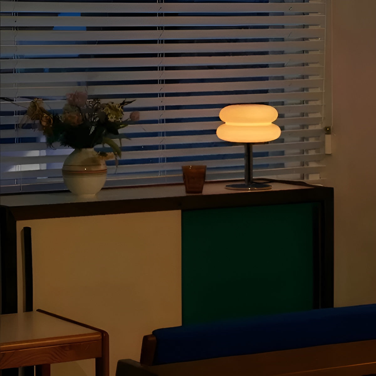 Glaslampe i Macaron-stil – elegant glas-bordlampe til hyggelig atmosfære Carvallo