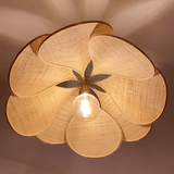 Vintage taklampa med blomdesign i tyg – hänglampa Hemnix