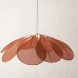 Vintage taklampa med blomdesign i tyg – hänglampa Hemnix
