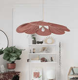 Vintage taklampa med blomdesign i tyg – hänglampa Hemnix