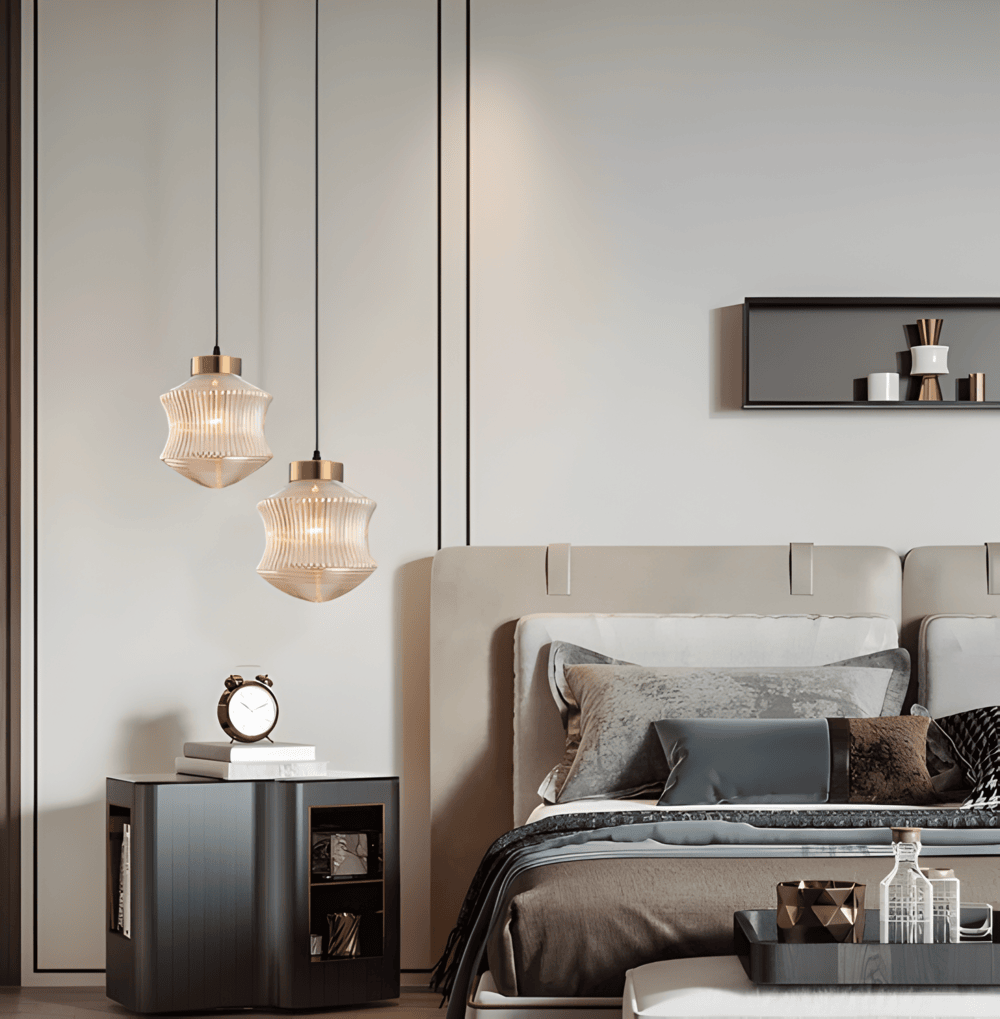 Aurelia Prism Pendellampa – Räfflad Glas Taklampa i Vintage Modern Stil Hemnix