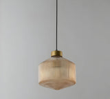 Aurelia Prism Pendellampa – Räfflad Glas Taklampa i Vintage Modern Stil Hemnix