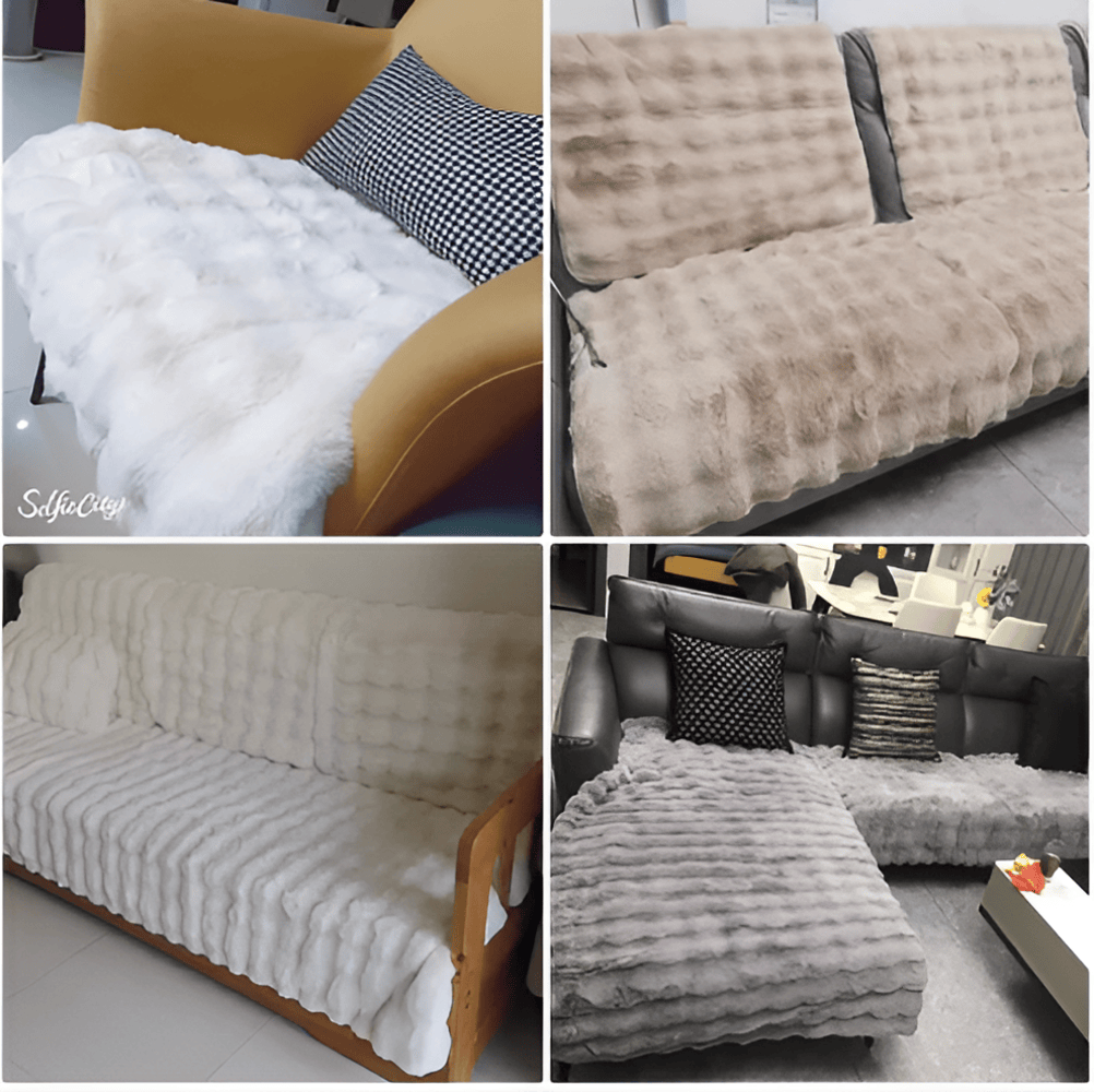 Plysch Sofföverdrag – Tjockt & Mjukt Skydd för Soffa med Husdjur Hemnix