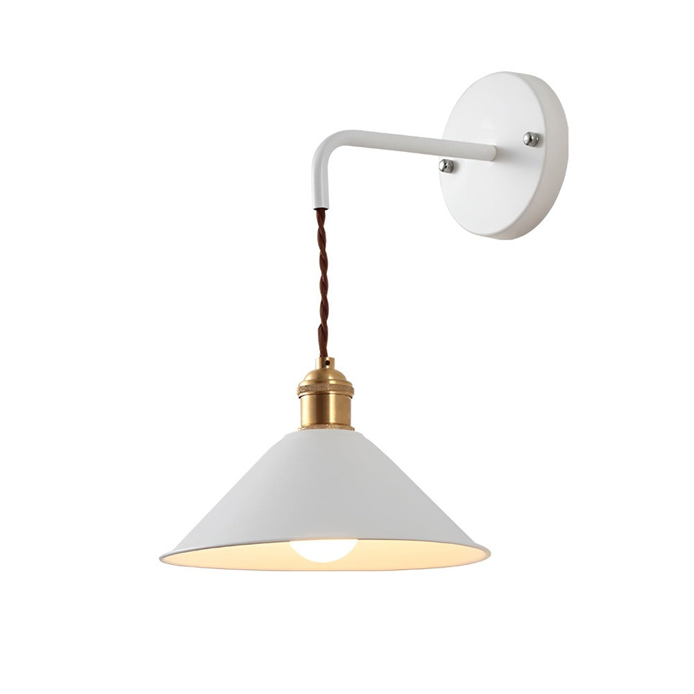 Retro Vägglampa i Metall – Vintageinspirerad Väggbelysning med Konformad Skärm Hemnix