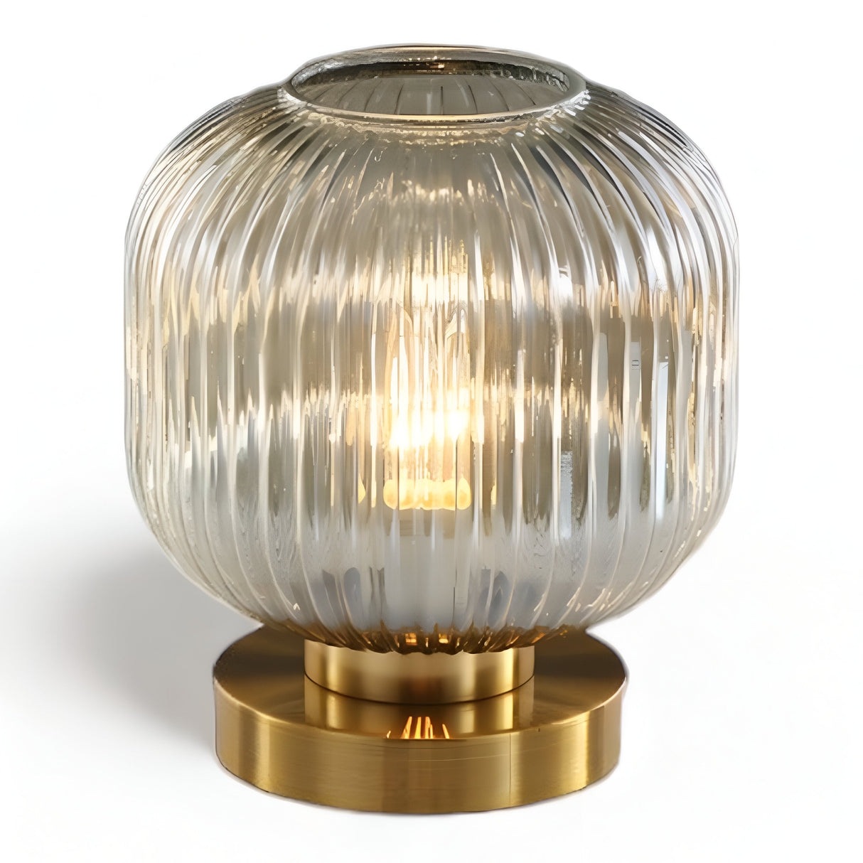 LumoRib – Elegant Bordslampa med Ribbade Glasdetaljer Hemnix