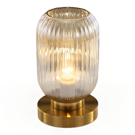 LumoRib – Elegant Bordslampa med Ribbade Glasdetaljer Hemnix