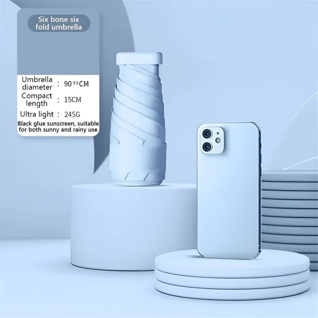 PocketSun Paraply - Lätt Kompakt Fällbar Reseparaply Carvallo