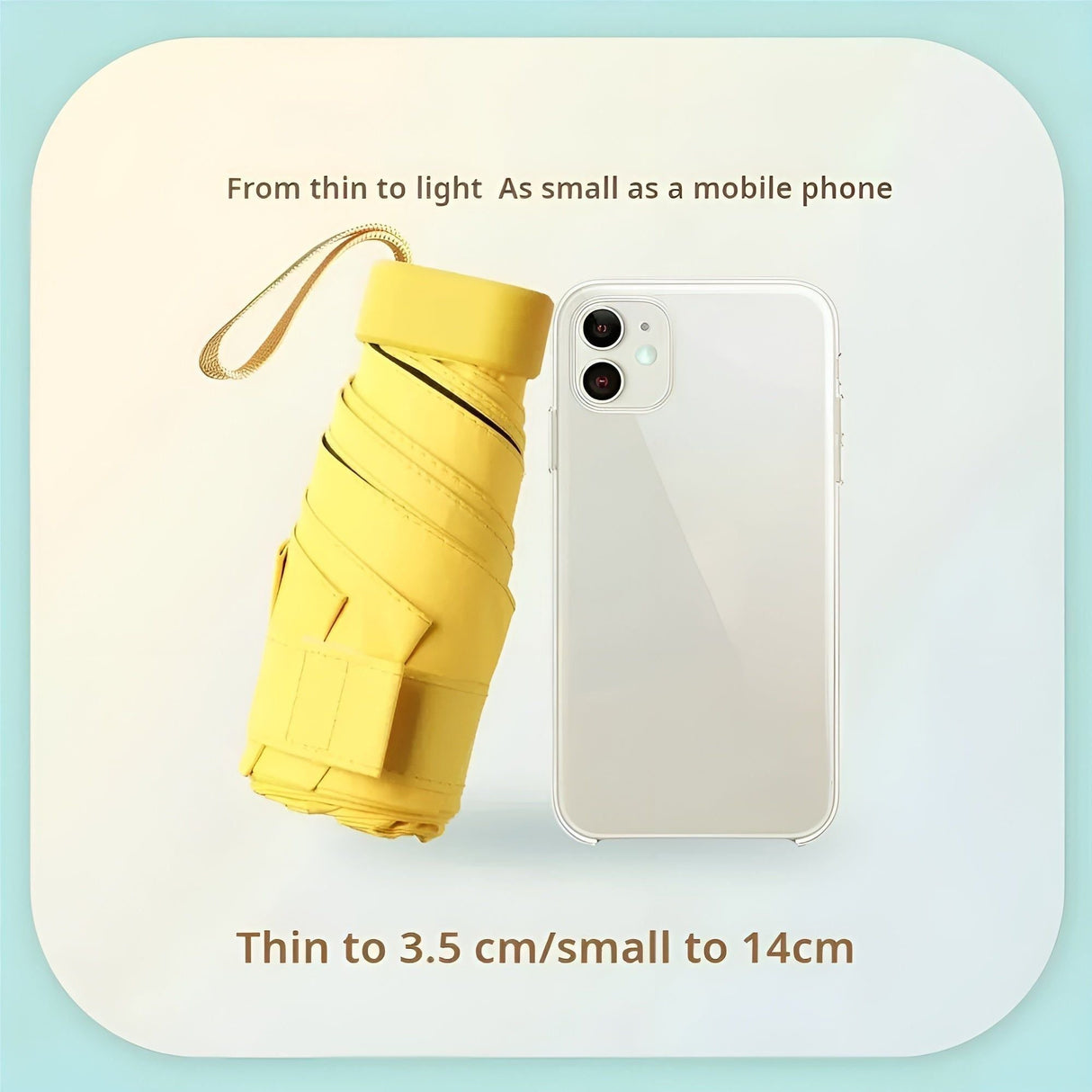 PocketSun Paraply - Lätt Kompakt Fällbar Reseparaply Carvallo