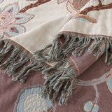 Orchid Trail Floral Cotton Tassel Sängfilt Carvallo