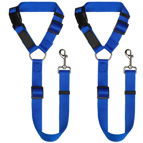 Pawellure Justerbart nackstöd hundbälte - 2-pack trasselfri säkerhetsbälte för bilresor Carvallo