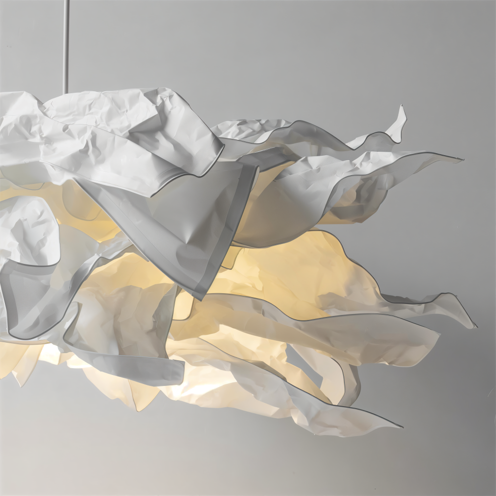 PaperLume Classic Pendellampa – Justerbar Vit Pappers Taklampa i Japandi Stil Hemnix
