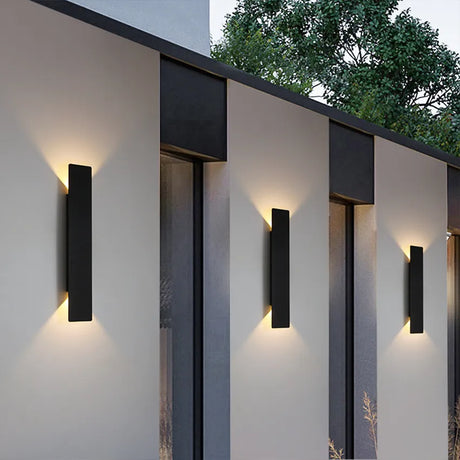 Utomhus Vägglampa Svart Aluminium Vattentät Lampa Carvallo