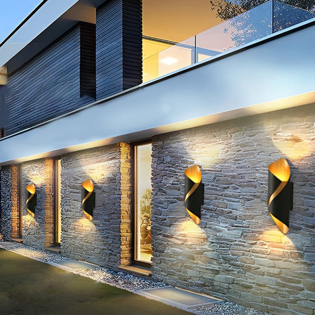 Vägglampa modern svart aluminium utomhus vägglampa Carvallo