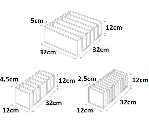 Luxora Stiliga Förvaringsboxar För Underkläder - 3-Pack Set Carvallo