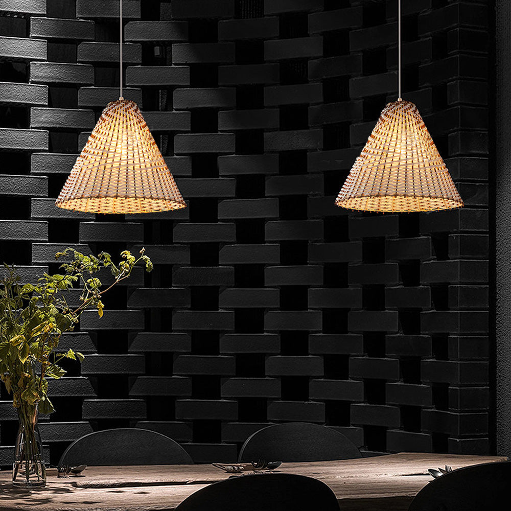 Boho Handgjord Vävd Rådhängande Lampa Carvallo