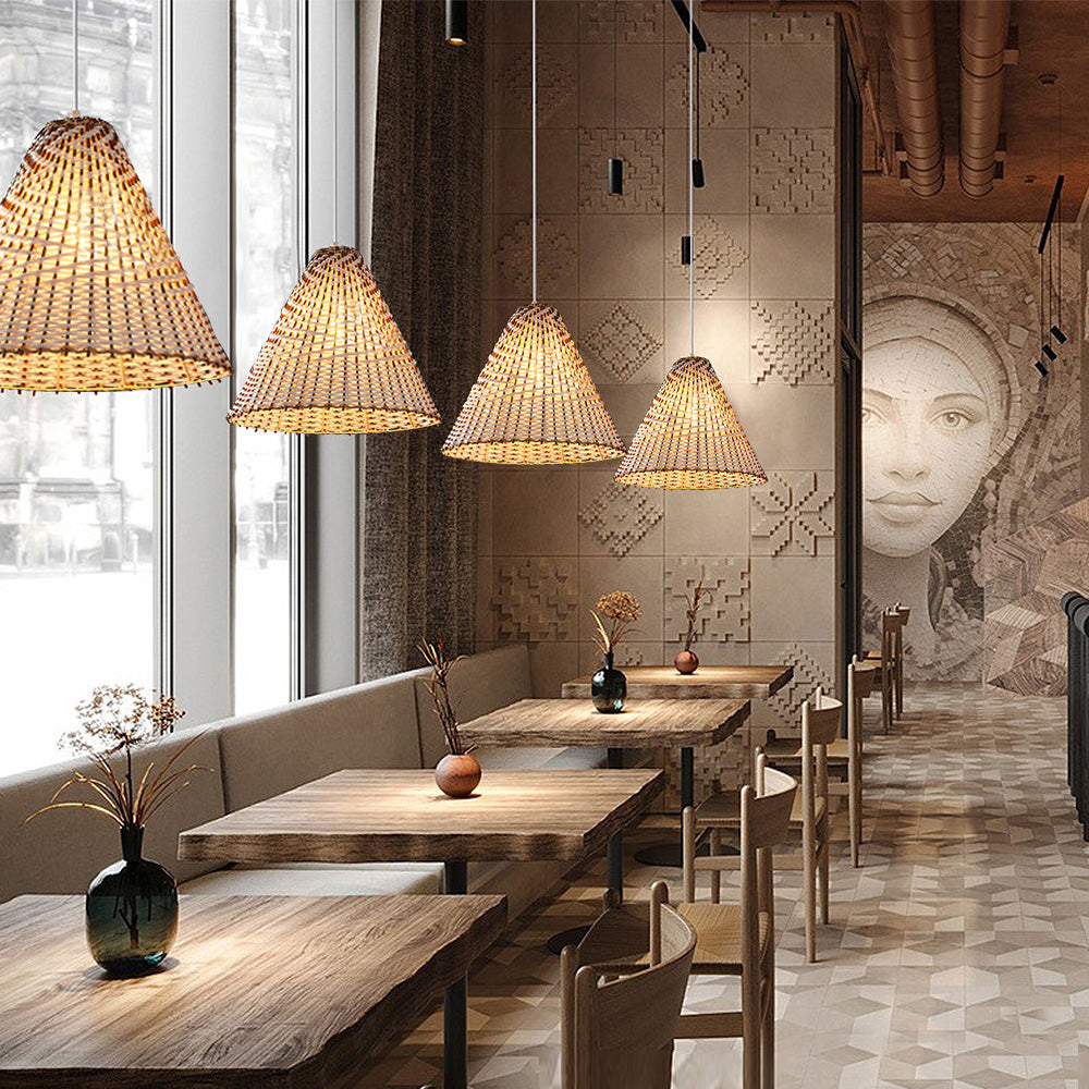 Boho Handgjord Vävd Rådhängande Lampa Carvallo