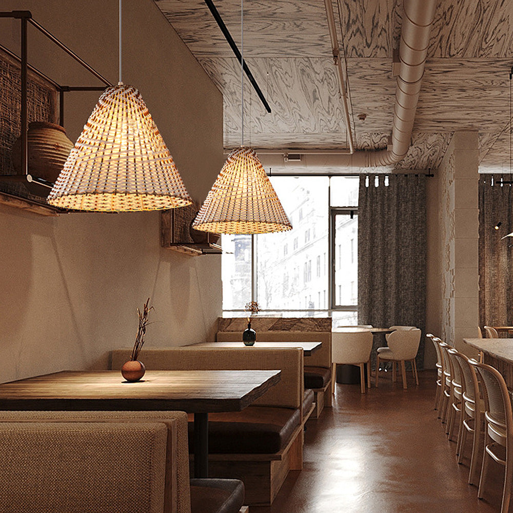 Boho Handgjord Vävd Rådhängande Lampa Carvallo