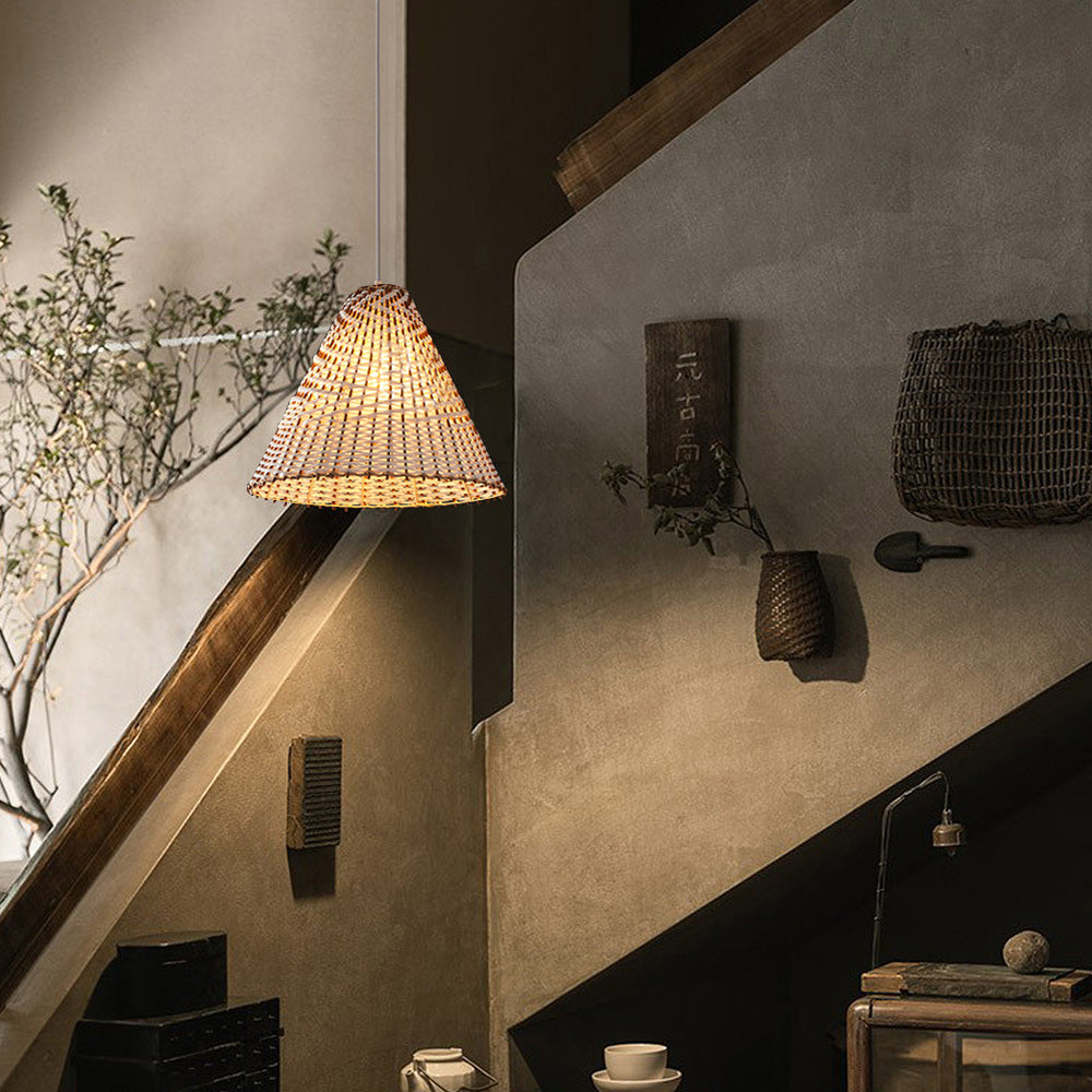 Boho Handgjord Vävd Rådhängande Lampa Carvallo