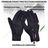 Premium Termohandskar – Vind - och vattentäta-kläder-VaruZ-Svart/Röd med dragkedja-M-Hemnix