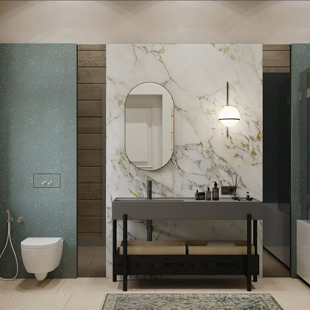 Snygg globformad utomhusvägglampa Carvallo