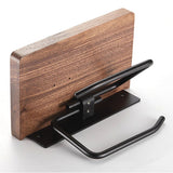 TimberWood - Toalettpappershållare i trä med praktisk telefonhylla MILA Sverige