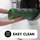 Rutig Halkfria Flockade Badrumsmatta Carvallo