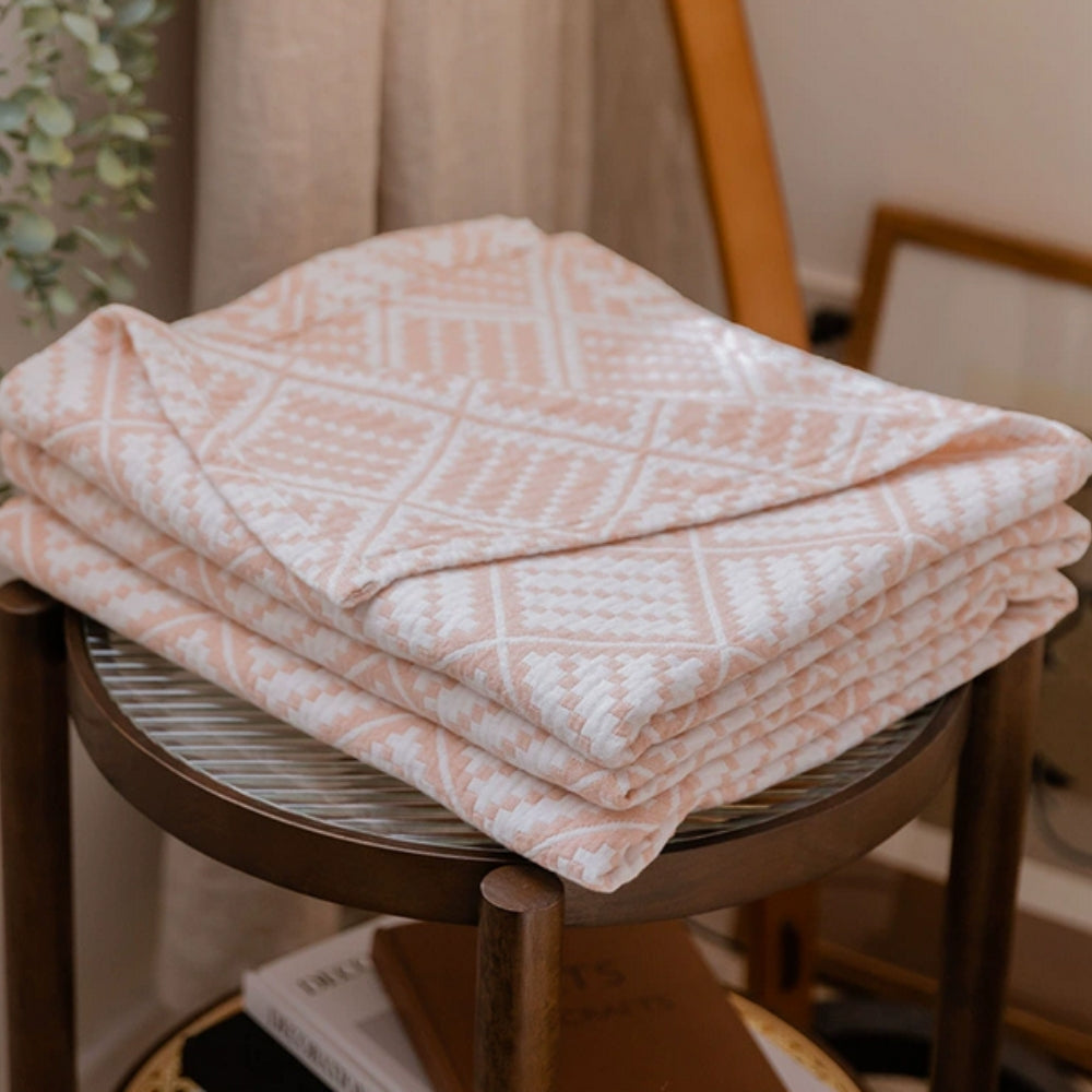 Rutig Mönster Bomulls Filt Carvallo