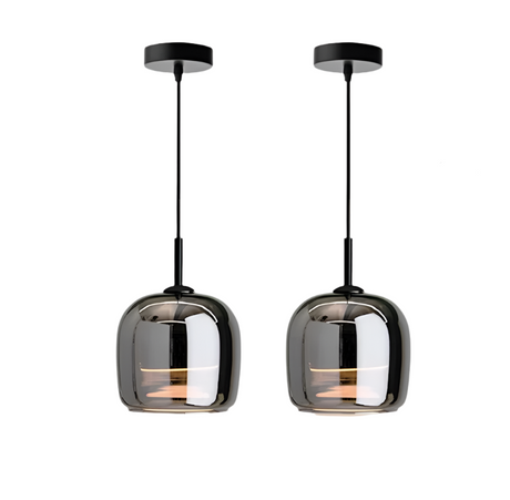 Nordisk svart glas hängande pendellampa Carvallo