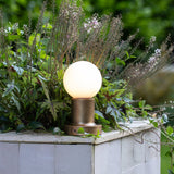 Porta Bordsbelysning | Trådlösa Sänglampor | Åldrad Mässing & Opal Glas | Touch Dimming | Brick by Brick London Carvallo