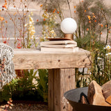 Porta Bordsbelysning | Trådlösa Sänglampor | Åldrad Mässing & Opal Glas | Touch Dimming | Brick by Brick London Carvallo