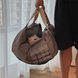 Bärbar husdjursäng med handtag Mysig tvättbar hundsäng Carvallo