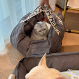 Bärbar husdjursäng med handtag Mysig tvättbar hundsäng Carvallo