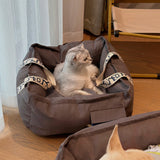 Bärbar husdjursäng med handtag Mysig tvättbar hundsäng Carvallo