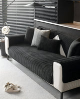 Premium plyschsamts sofföverdrag – Lyxigt geometriskt mönster med Halkfri baksida Carvallo