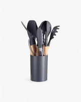 Carvallo – Miljövänligt Silikon Kökset med Bambu Handtag (12-delar) Carvallo